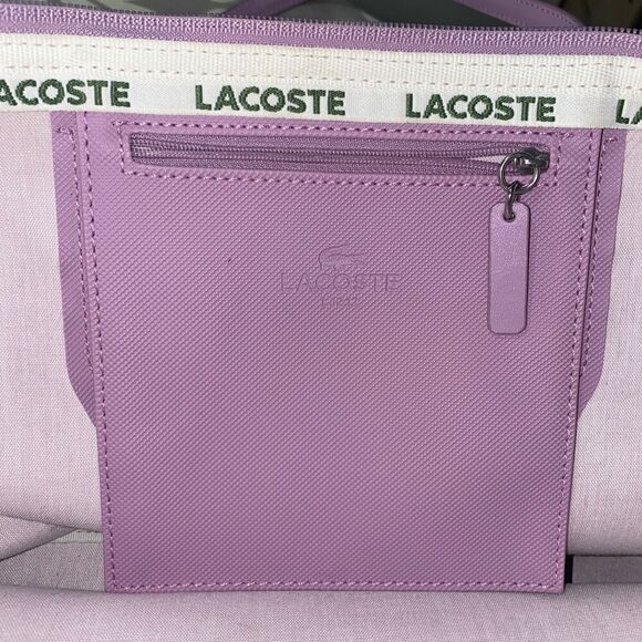 Lacoste Women's Large L.12.12 Concept Tote Lavendar Lilac Purple - Picture 8 of 9